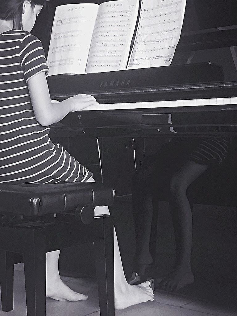 Girl plays piano