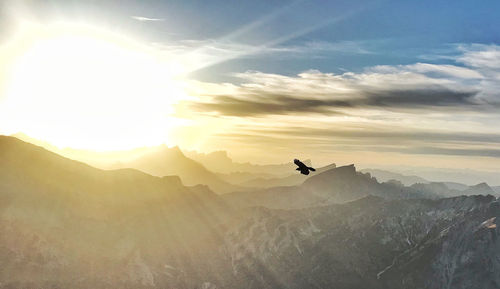 Scenic view of mountain range against sky