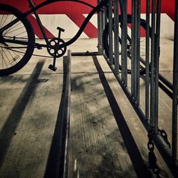 Bicycle parked in parking lot