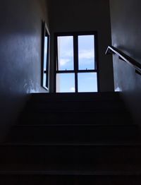 Low angle view of staircase at home