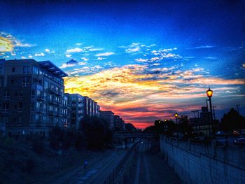 Empty road at sunset