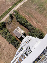 High angle view of agricultural field