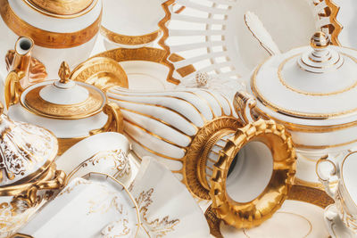 Close-up view of crockery