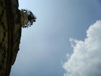 Low angle view of building against blue sky