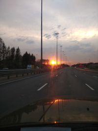 Road against sky during sunset