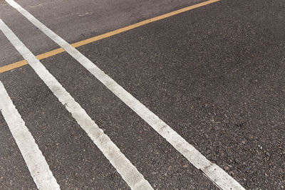 Markings on empty road