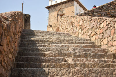 Low angle view of staircase against building