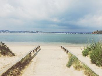 Scenic view of beach against sky