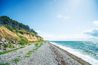 Scenic view of beach against sky