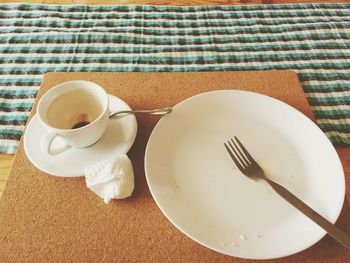 Coffee cup on table