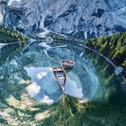 Scenic view of lake against mountain