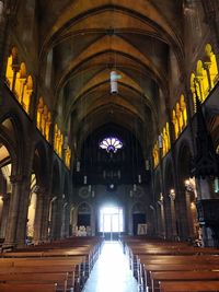 Interior of illuminated building