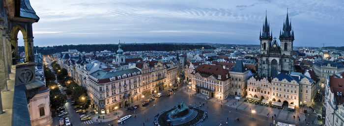 Old town square staromestka nameste in the early evening, prague, czech republic