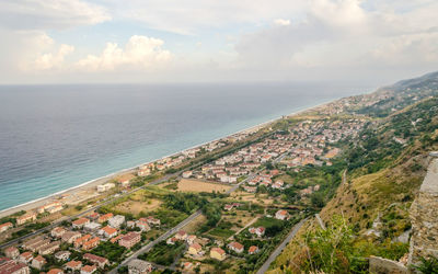 High angle view of sea against sky