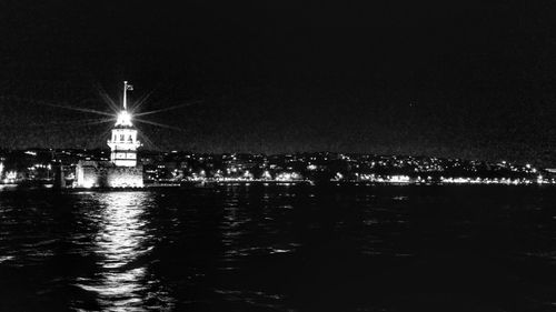 Illuminated cityscape at night