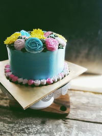 Close-up of cake on table