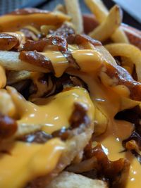 Close-up of breakfast served in plate