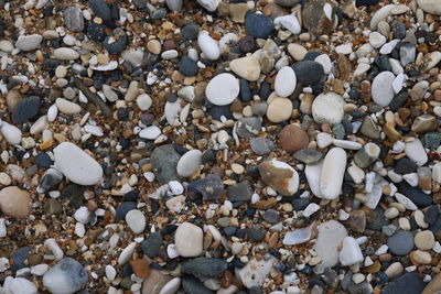 Full frame of stones on shore