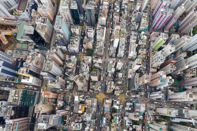 High angle view of street amidst buildings in city