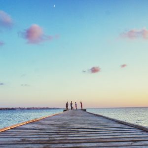 View of pier on sea