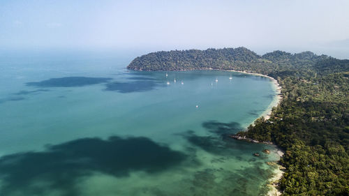 High angle view of sea against sky