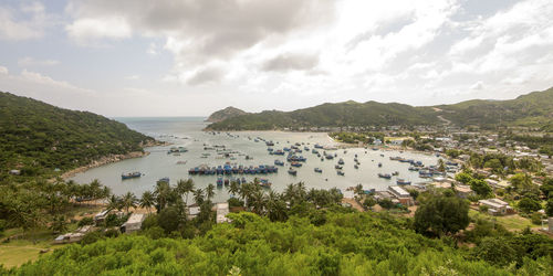 High angle view of sea against sky