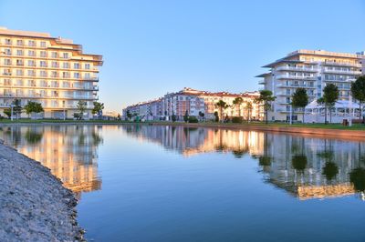 Reflection of buildings in canal