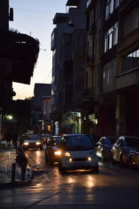 Cars parked on street