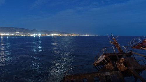 Scenic view of sea against blue sky