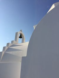 Low angle view of building against clear blue sky