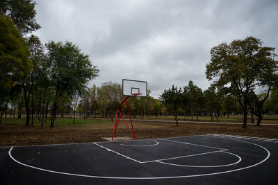 View of basketball hoop against sky