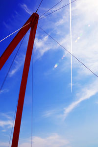 Low angle view of sailboat against sky