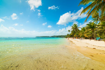 Scenic view of beach against sky