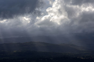 Scenic view of landscape against cloudy sky