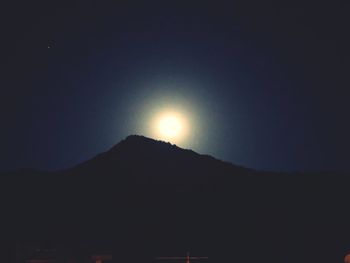 Low angle view of silhouette mountain against sky