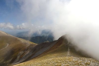 Panoramic view of mountains against sky