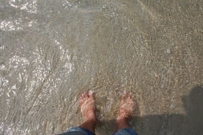 Low section of person on beach