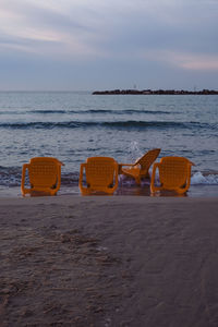 Scenic view of beach against sky