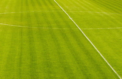 Full frame shot of green soccer field