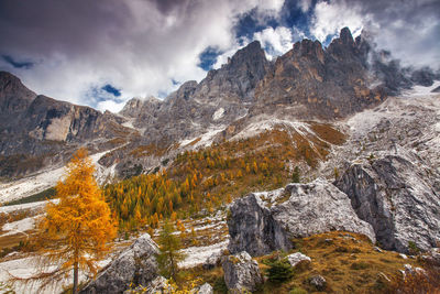 Scenic view of mountains against sky