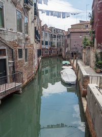 Canal amidst buildings in venice, italy