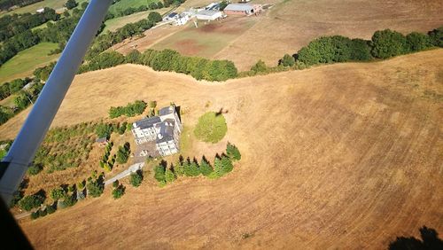 High angle view of agricultural field