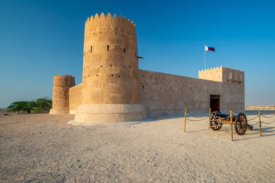 Built structure against clear blue sky