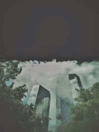 Low angle view of modern building against sky