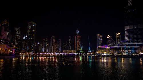 City lit up at night