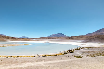 Scenic landscape against clear blue sky