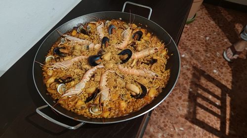 High angle view of food