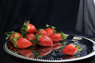 Close-up of strawberries in bowl