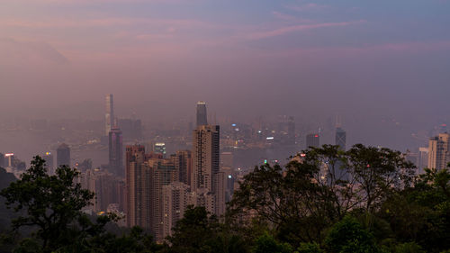 Hong kong skyline from victoria peak