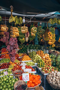 Fruits for sale at market stall